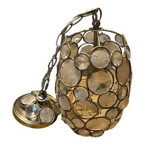 Crystorama Lighting 523-SA Palla Light Mini Pendant Classic Style Capiz Shell